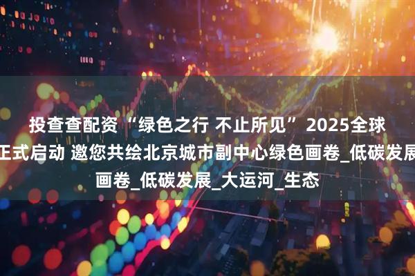 投查查配资 “绿色之行 不止所见” 2025全球影像创作计划正式启动 邀您共绘北京城市副中心绿色画卷_低碳发展_大运河_生态
